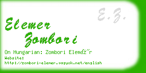 elemer zombori business card